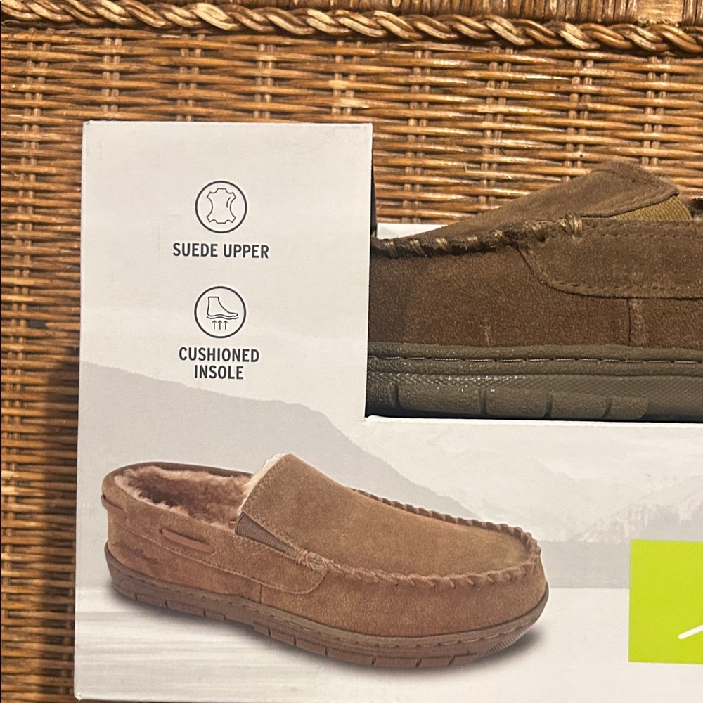 Brown Suede Mens Moccasin Slipper